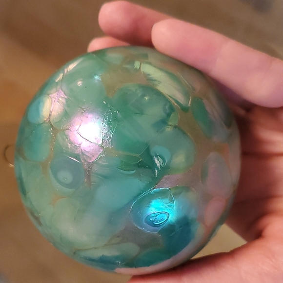 Vintage West Germany opalescent green glass Christmas ornament - Picture 14 of 15